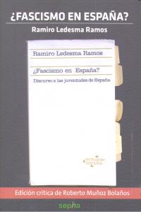 ¿Fascismo en España?, de Ledesma Ramos, Ramiro | portada del libro