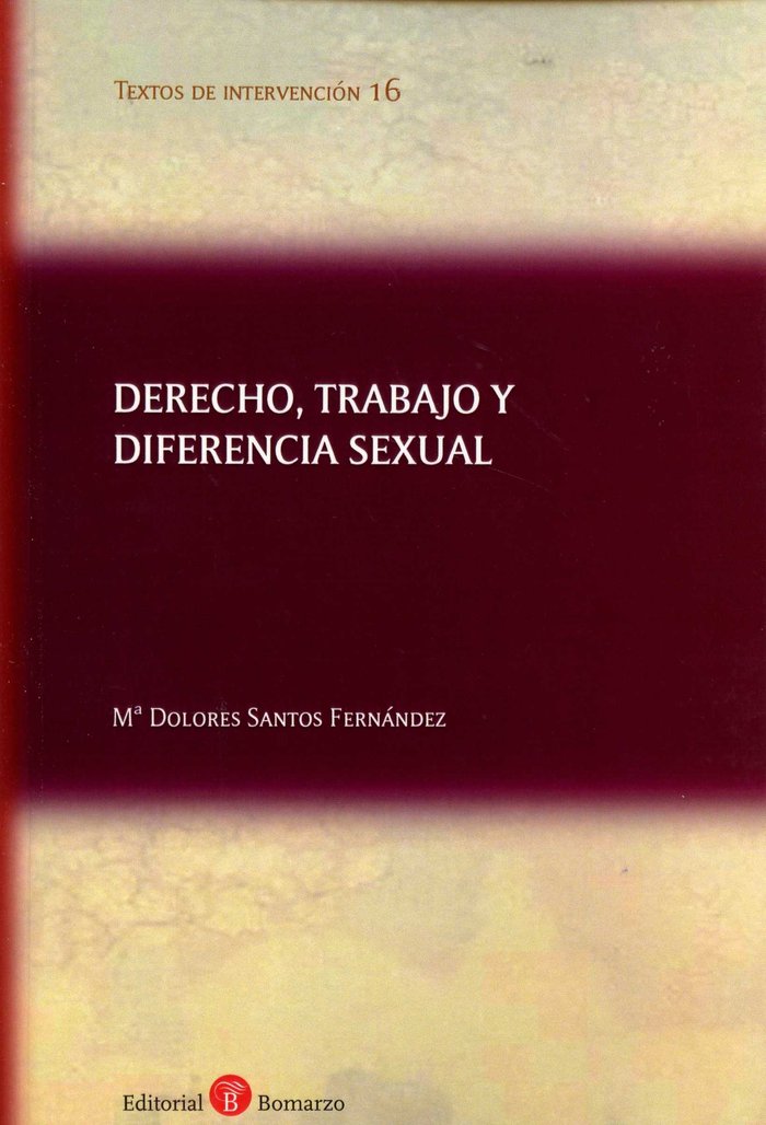 Derecho, trabajo y diferencia sexual, de Santos Fernández | portada del libro