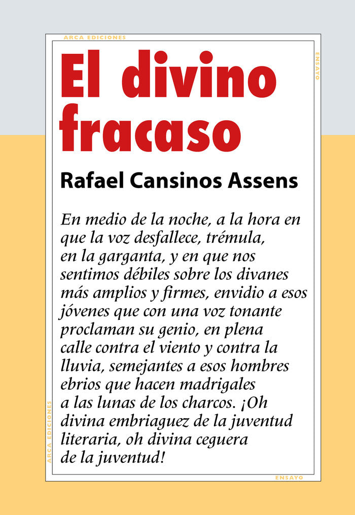 El divino fracaso, de CANSINOS ASSENS, RAFAEL | portada del libro