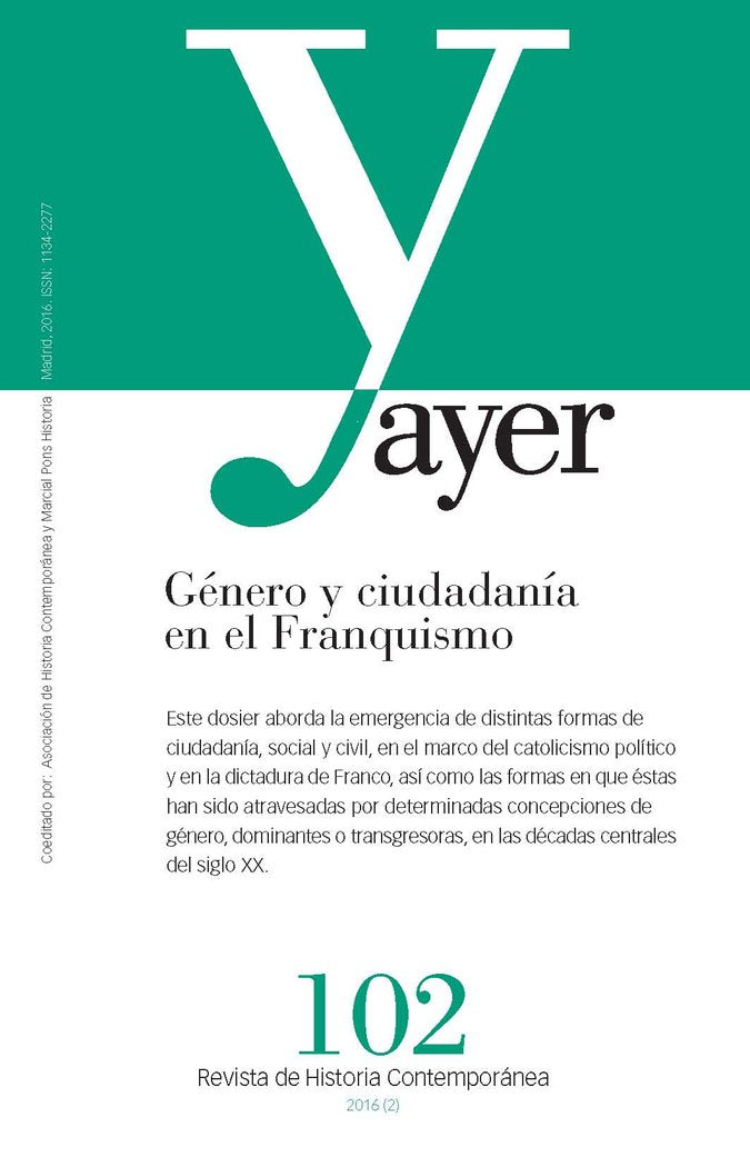 GÉNERO Y CIUDADANÍA EN EL FRANQUISMO, de Cenarro Lagunas, Ángela | portada del libro
