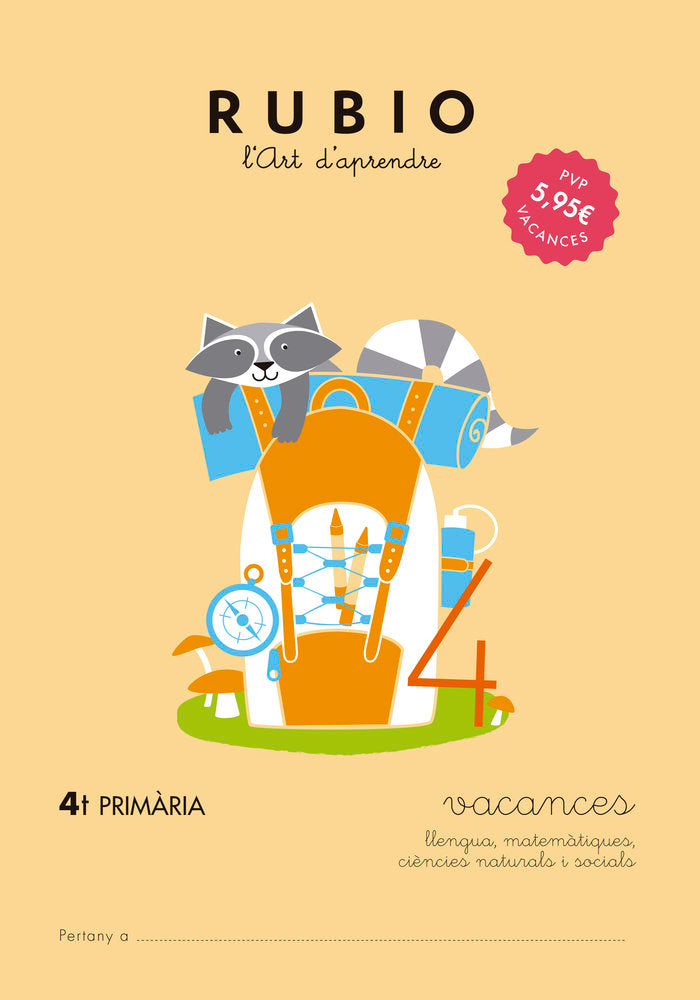 Vacances RUBIO 4t Primària (català), de Varios autores | portada del libro