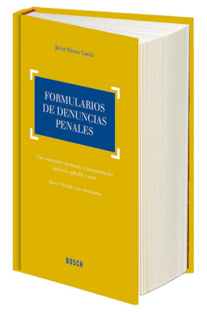 Formularios de denuncias penales, de Alonso García, Javier | portada del libro