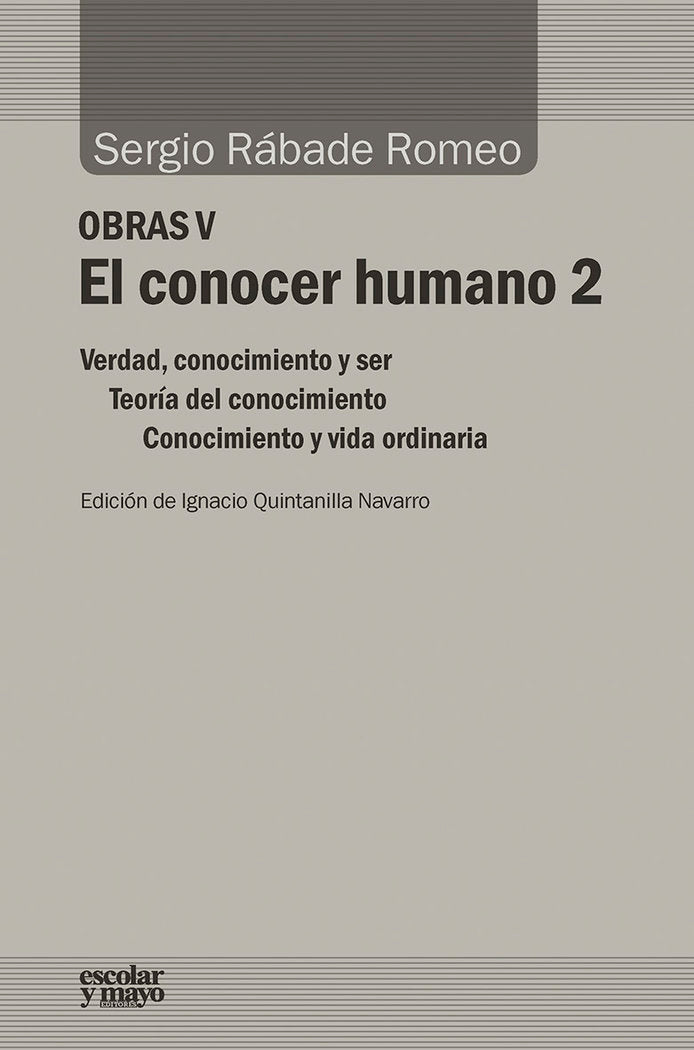El conocer humano 2, de Rábade Romeo, Sergio | portada del libro