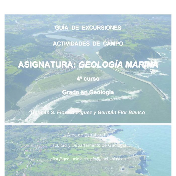 Guía de excursiones Actividades de campo Asignatura: Geología marina 4º curso Grado en Geología, de Flor Rodríguez | portada 