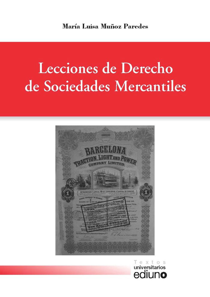 Lecciones de Derecho de Sociedades Mercantiles, de MUÑOZ PAREDES, MARIA LUISA | portada del libro