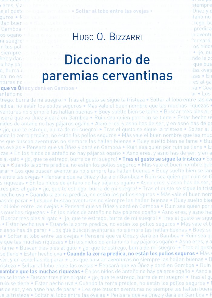 Diccionario de paremias cervantinas, de Bizzarri, Hugo O. | portada del libro