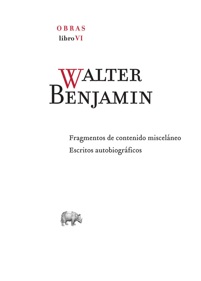 Obra completa. Libro VI, de Benjamin, Walter | portada del libro
