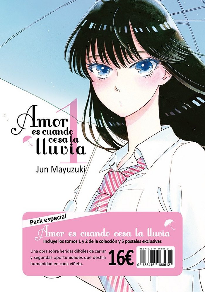 PACK AMOR ES CUANDO CESA LA LLUVIA, VOL. 1 Y 2, de JUN MAYUZUKI | portada del libro
