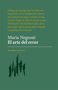 El arte del error, de Negroni (Argentina), María | portada del libro