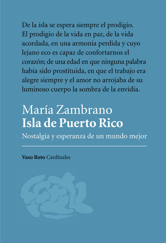 Isla de Puerto Rico, de Zambrano, María | portada del libro