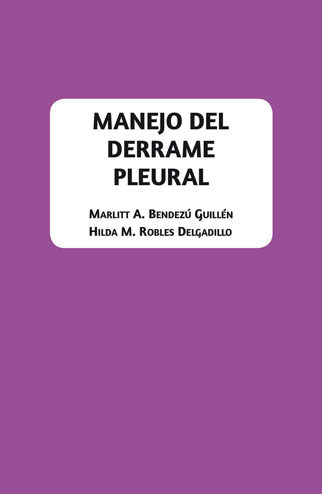 Manejo del derrame pleural, de Bendezú Guillén, Marlitt Azucena | portada del libro
