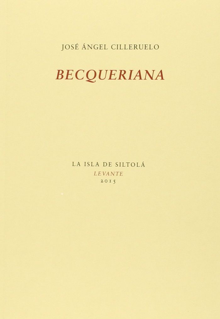 BECQUERIANA, de Cilleruelo | portada del libro