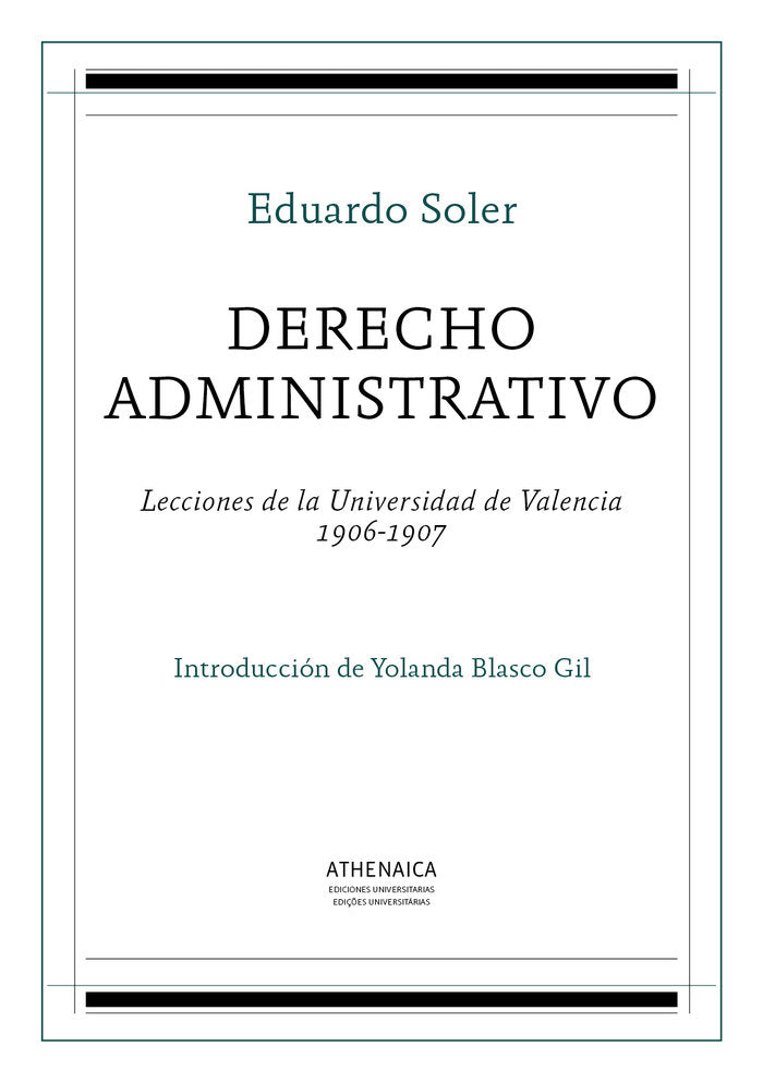 Derecho administrativo, de Soler Pérez, Eduardo | portada del libro