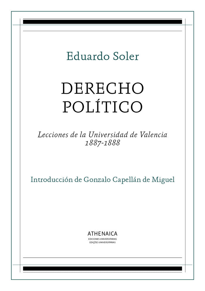 Derecho político, de Soler Pérez, Eduardo | portada del libro