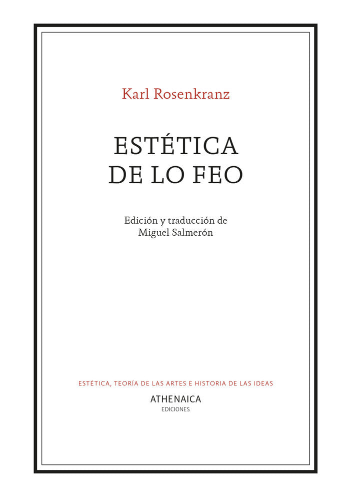 Estética de lo feo, de Rosenkranz, Karl | portada del libro