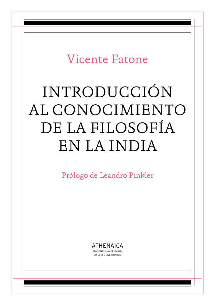 Introduccion al conocimiento de la filosofia en la India, de Fatone, Vicente | portada del libro