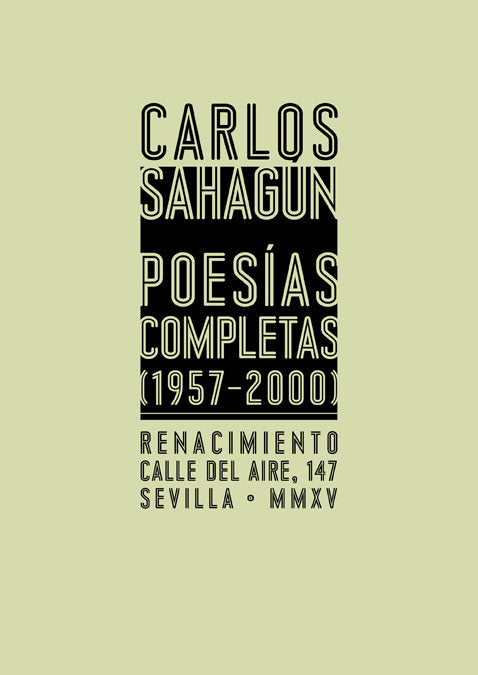 Poesías completas, de Sahagún, Carlos | portada del libro