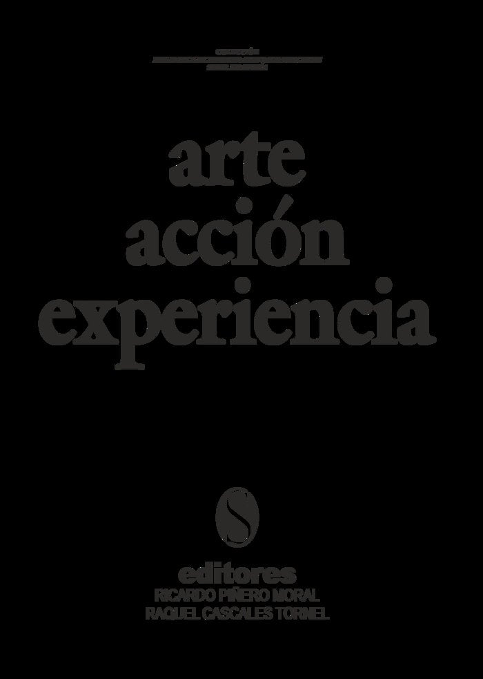 ARTE ACCIÓN EXPERIENCIA | portada del libro