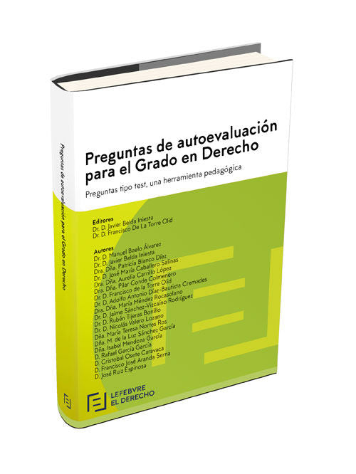 Preguntas de autoevaluación para estudios jurídicos, de Varios autores | portada del libro