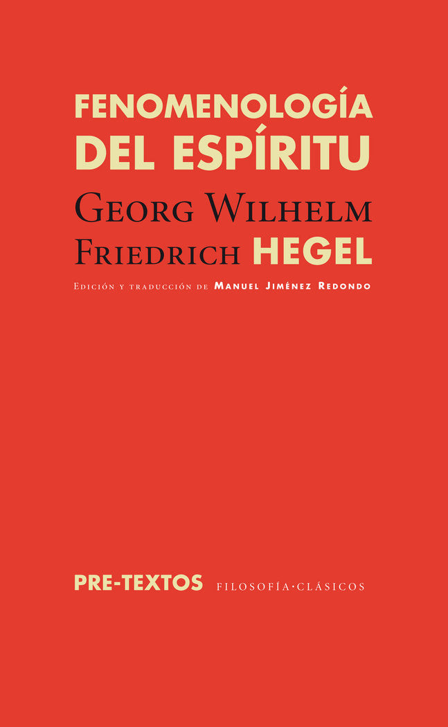 FENOMENOLOGÍA DEL ESPÍRITU    *, de Hegel | portada del libro