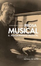 PROSA MUSICAL, de Gerardo Diego | portada del libro