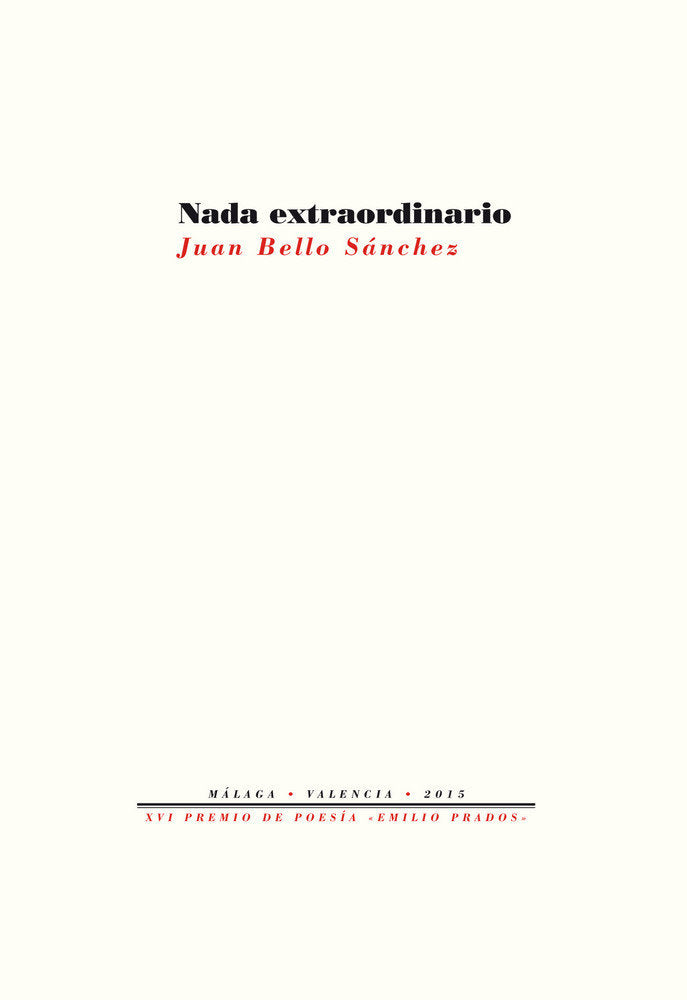 NADA EXTRAORDINARIO, de Bello Sánchez | portada del libro