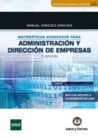 Matemáticas avanzadas para la Economía, de Manuel Sánchez | portada del libro