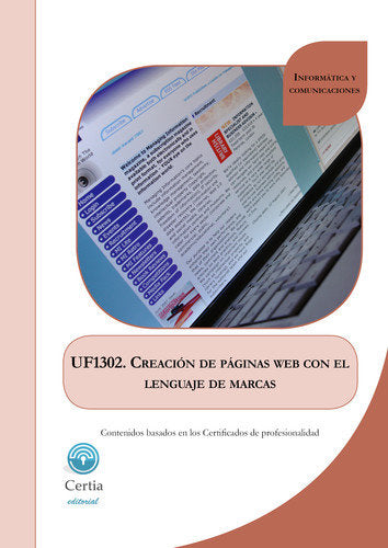 UF1302 Creación de páginas web con el lenguaje de marcas, de García Casal | portada del libro