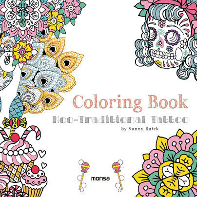 Coloring book. Neo-Traditional tattoo, de VV.AA. | portada del libro