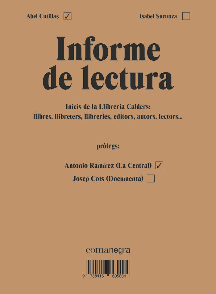 Informe de lectura, de Cutillas Alberich, Abel | portada del libro