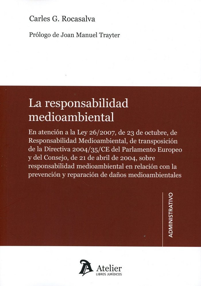 La responsabilidad medioambiental., de García Rocasalva | portada del libro