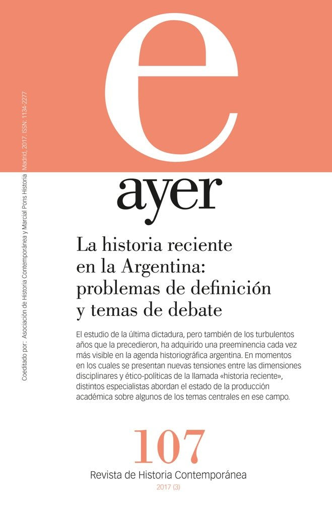 La historia reciente en la Argentina: problemas de definición y temas de debate, de Águila, Gabriela | portada del libro