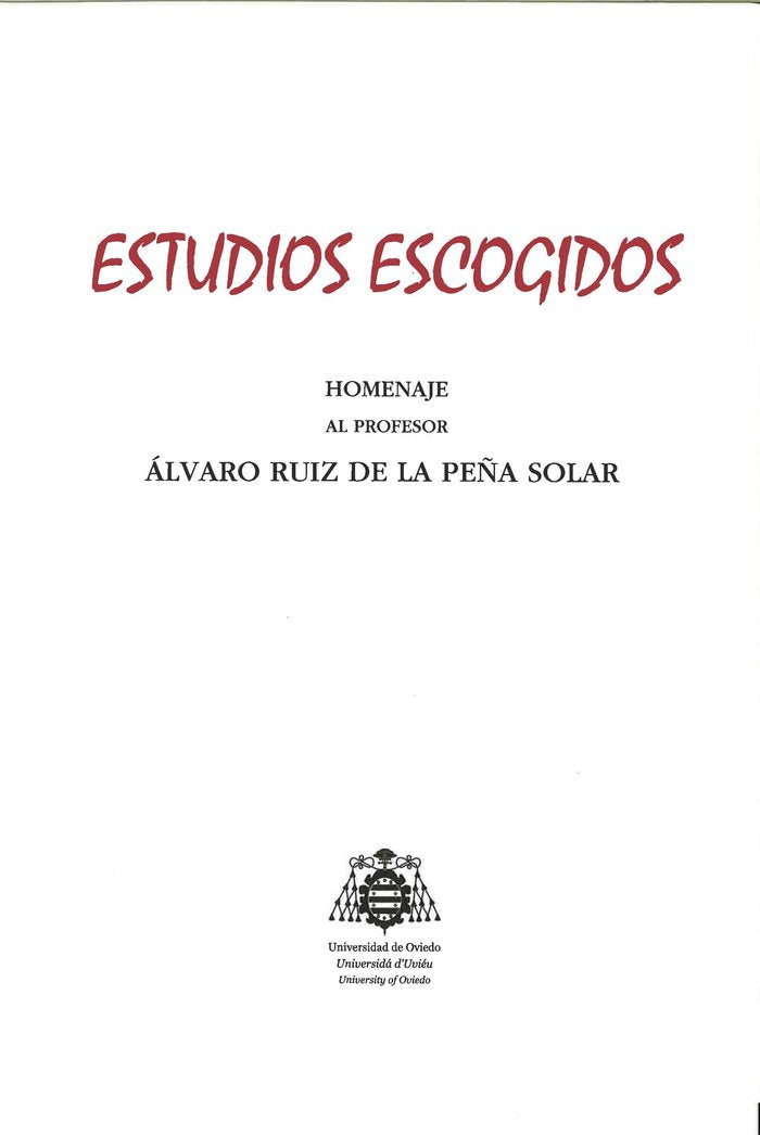 Estudios escogidos, de Ruiz de la Peña Solar, Álvaro | portada del libro
