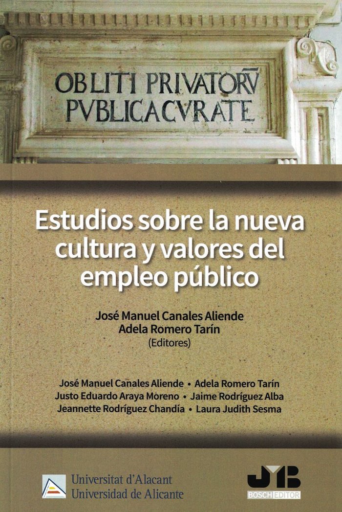 Estudios sobre la nueva cultura y valores del empleo público | portada del libro