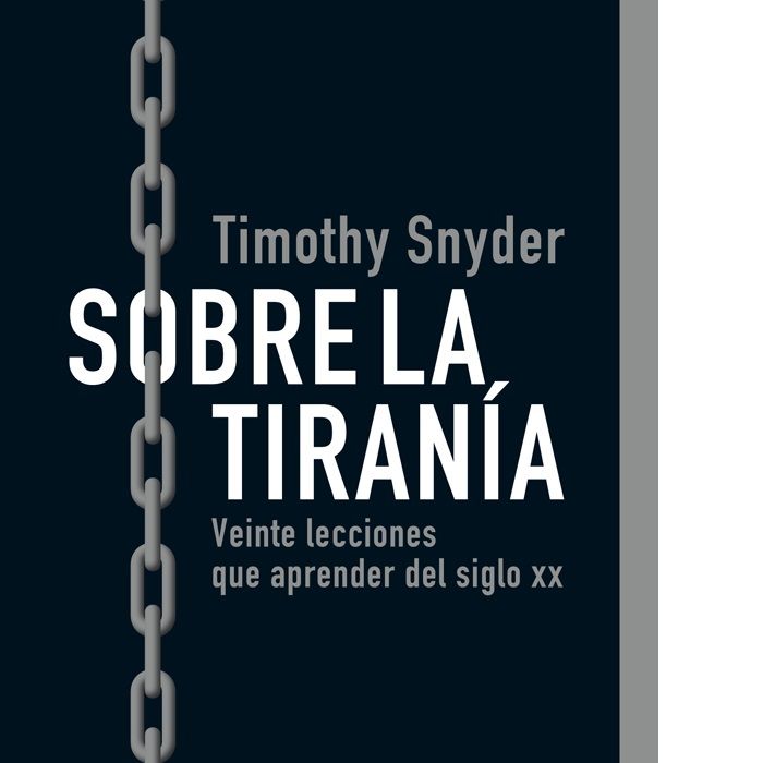 SOBRE LA TIRANÍA, de Snyder | portada del libro