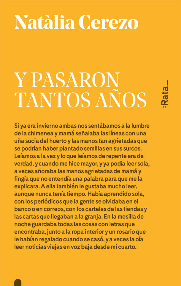 Y PASARON TANTOS AÑOS, de CEREZO, NATALIA | portada del libro