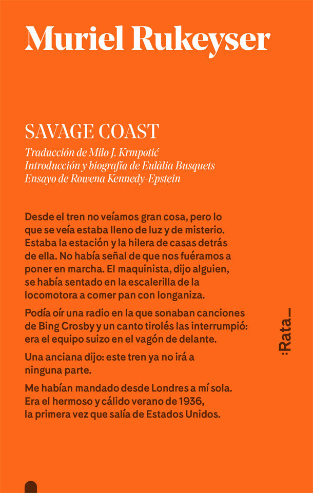 Savage Coast, de Muriel Rukeyser | portada del libro