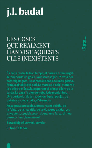 Les coses que realment han vist aquests ulls inexistents, de Badal, Josep Lluís | portada del libro