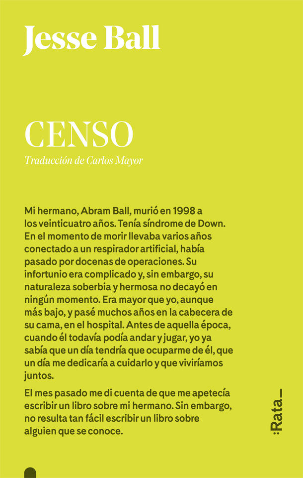 Censo, de Jesse | portada del libro