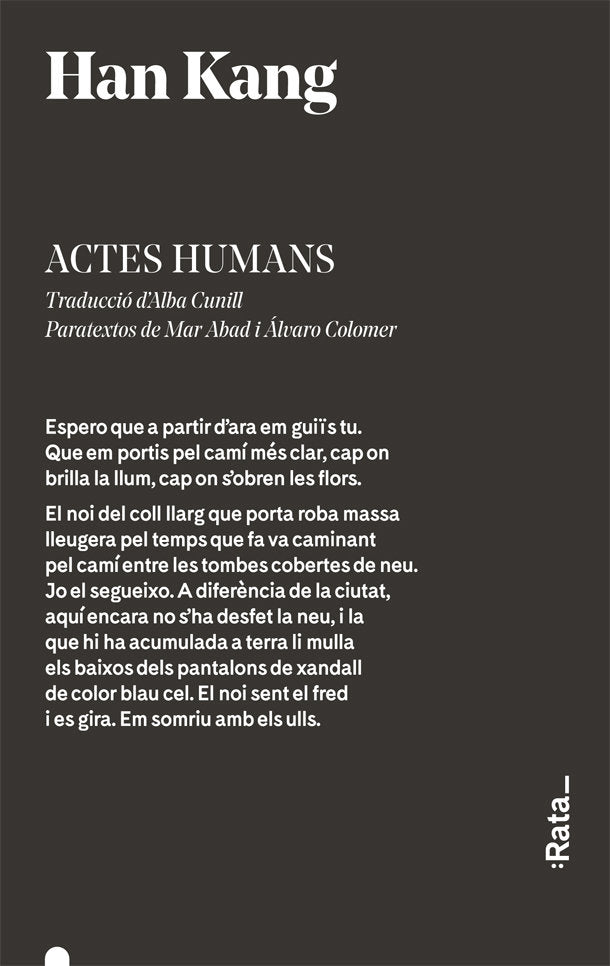 Actes humans, de Han Kang | portada del libro