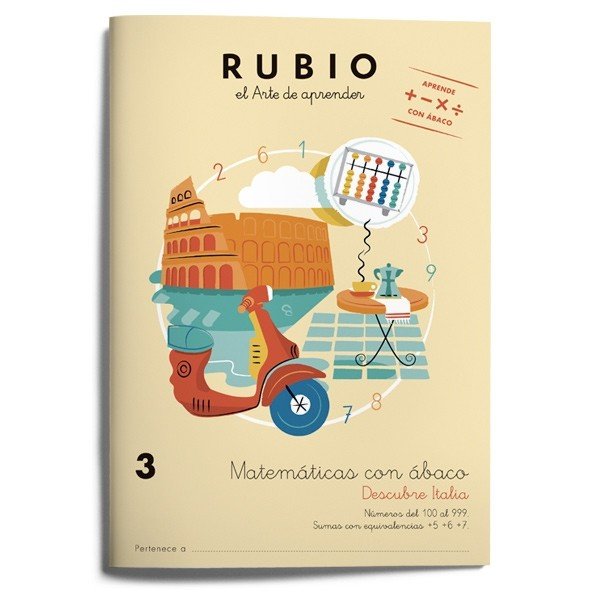 Matemáticas con ábaco 3. Descubre Italia, de Varios autores | portada del libro