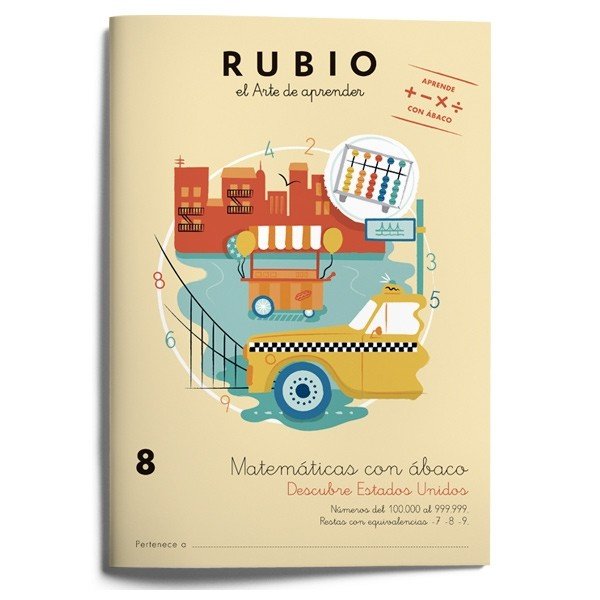 Matemáticas con ábaco 8. Descubre Estados Unidos, de Varios autores | portada del libro