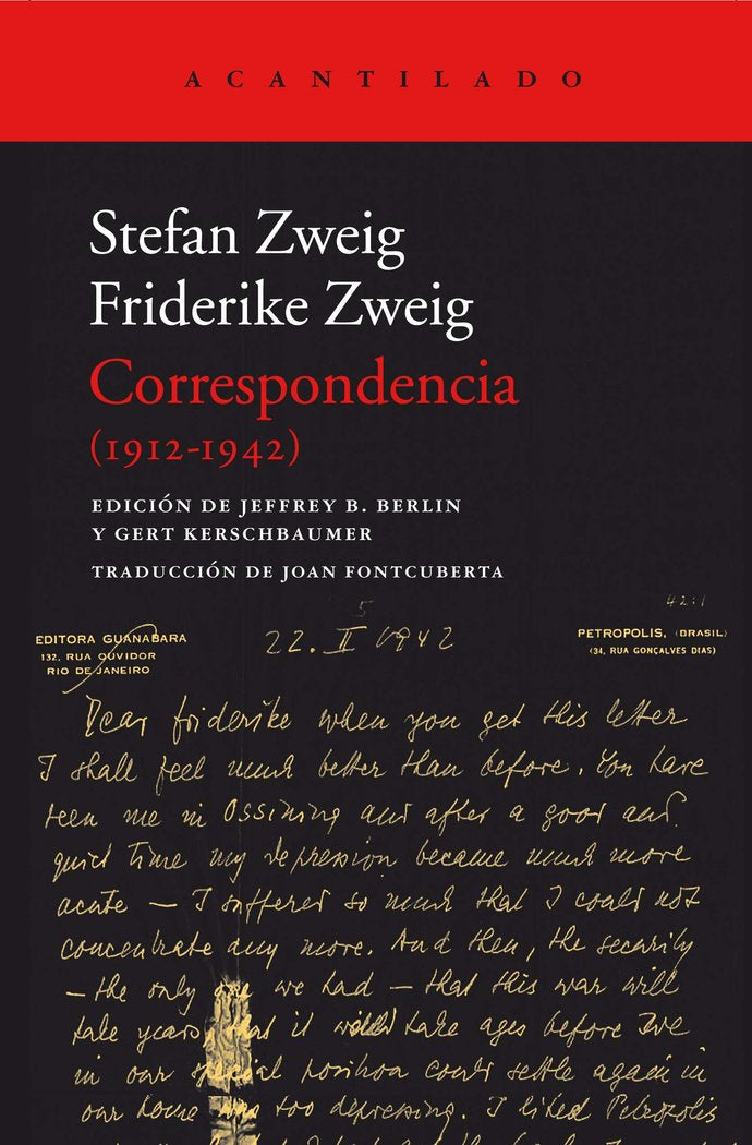 Correspondencia (1912-1942), de Zweig, Stefan | portada del libro