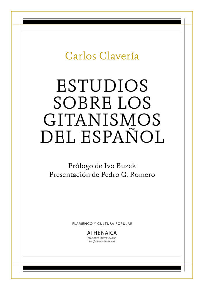 Estudios sobre los gitanismos del español, de Clavería Lizana, Carlos | portada del libro