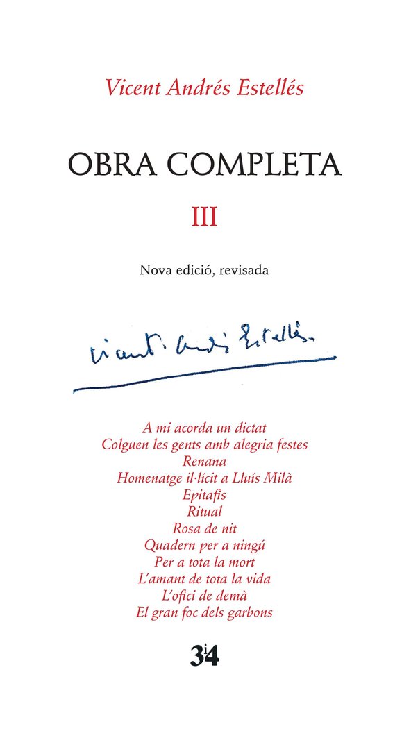 Edició crítica, Vicent Andrés Estellés, volum 3, de Andrés Estellés, Vicent | portada del libro