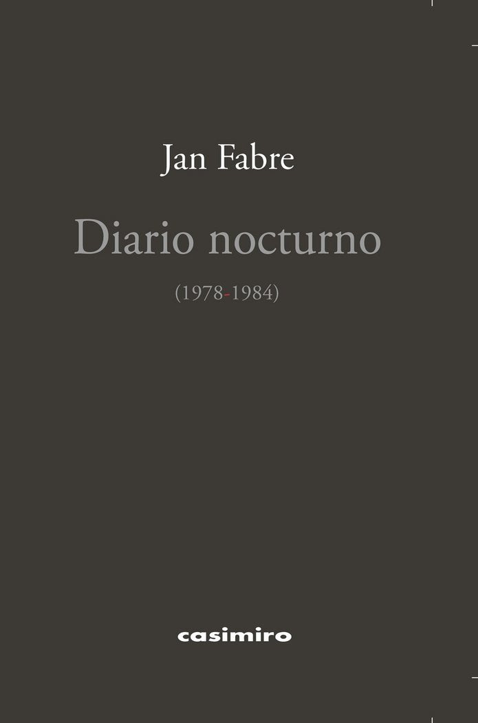 Diario nocturno (1978-1984), de Fabre, Jan | portada del libro