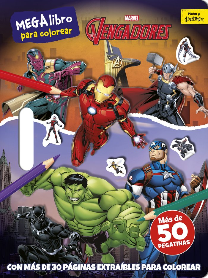 LOS VENGADORES. MEGALIBRO PARA COLOREAR, de MARVEL | portada del libro