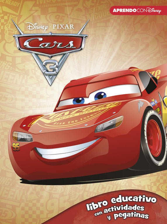 Cars 3 (Libro educativo Disney con actividades y pegatinas), de Disney | portada del libro