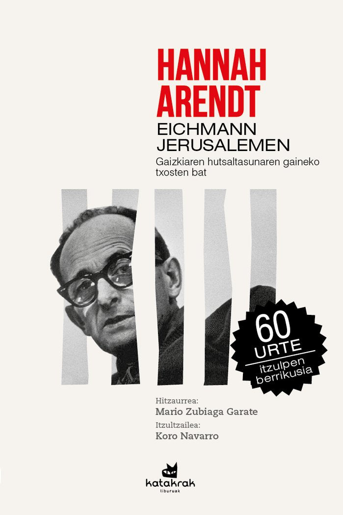 Eichmann Jerusalemen, de HANNA ARENDT | portada del libro