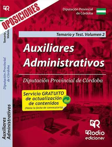 Auxiliares Administrativos de la Diputación provincial de Córdoba. Temario y test. Volumen 2, de Varios autores | portada del